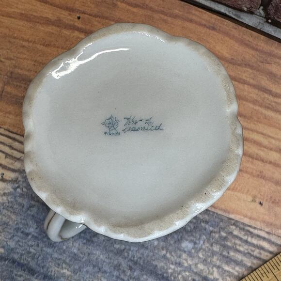 Antique Nippon Morimura Gumi Moriage Maple Leaf‎ Mark Floral Pitcher Vase - Picture 9 of 9